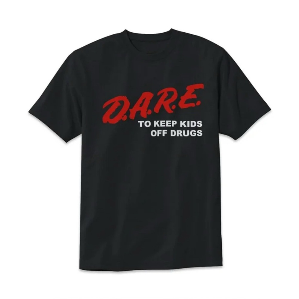 Unisex M Black Short Sleeve Dare Shirt 100% Cotton Mens Womens Adult Medium NEW - Picture 1 of 1